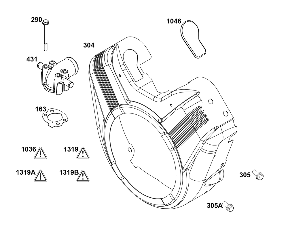 Blower Housing And Air Cleaner Group Diagram and Parts List for 305440-0587-G1 200000 - 399999 Briggs and Stratton Engine